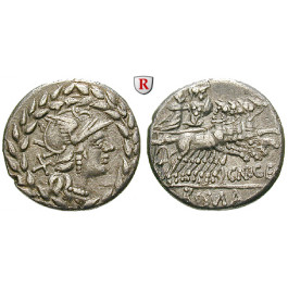 Römische Republik, Cn. Gallius, Denar 138 v. Chr., ss+