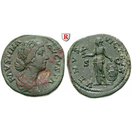 Römische Kaiserzeit, Faustina II., Frau des Marcus Aurelius, Sesterz, ss+