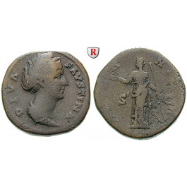 Römische Kaiserzeit, Faustina I., Frau des Antoninus Pius, Sesterz nach 141, ss
