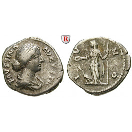 Römische Kaiserzeit, Faustina II., Frau des Marcus Aurelius, Denar vor 175, ss