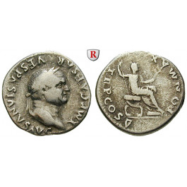 Römische Kaiserzeit, Vespasianus, Denar 74, ss