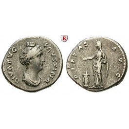Römische Kaiserzeit, Faustina I., Frau des Antoninus Pius, Denar nach 141, ss+