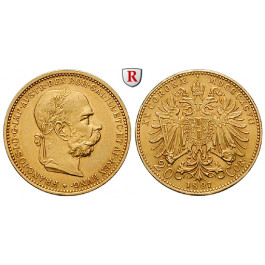 Österreich, Kaiserreich, Franz Joseph I., 20 Kronen 1897, f.vz/vz+