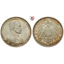 Deutsches Kaiserreich, Preussen, Wilhelm II., 2 Mark 1913, Regierungsjubiläum, A, vz+, J. 111