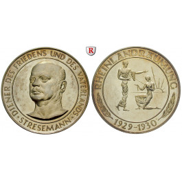 Personenmedaillen, Stresemann, Gustav - Deutscher Politiker, Silbermedaille 1930, PP