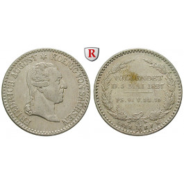 Sachsen, Königreich Sachsen, Friedrich August I., 1/6 Taler 1827, ss-vz