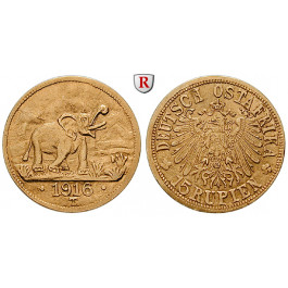 Nebengebiete, Deutsch-Ostafrika, 15 Rupien 1916, Tabora, vz, J. 728a
