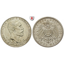 Deutsches Kaiserreich, Schwarzburg-Sondershausen, Karl Günther, 2 Mark 1905, ss-vz/vz-st, J. 169a