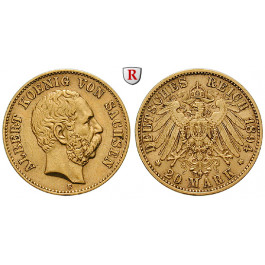 Deutsches Kaiserreich, Sachsen, Albert, 20 Mark 1894, E, ss-vz, J. 264