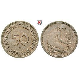 Bundesrepublik Deutschland, 50 Pfennig 1950, Bank Deutscher Länder, G, vz-st, J. 379