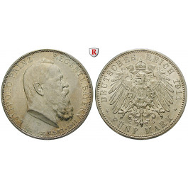 Deutsches Kaiserreich, Bayern, Luitpold, Prinzregent, 5 Mark 1911, 90. Geburtstag, D, vz, J. 50