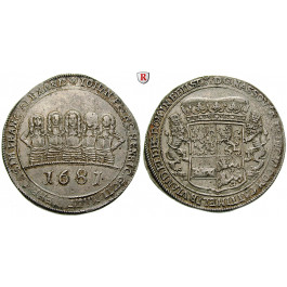 Nassau, Grafschaft Nassau, Johann Franz, Heinrich, Wilhelm Moritz, Heinrich Casimir und Franz Alexander, Reichstaler 1681, ss-vz
