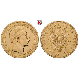 Deutsches Kaiserreich, Preussen, Wilhelm II., 10 Mark 1889, A, ss/ss+, J. 249