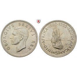 Südafrika, George VI., 5 Shillings 1952, 14,14 g fein, vz
