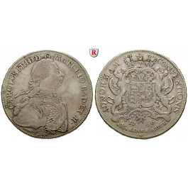 Baden, Baden-Durlach, Karl Friedrich, Konventionstaler 1766, ss