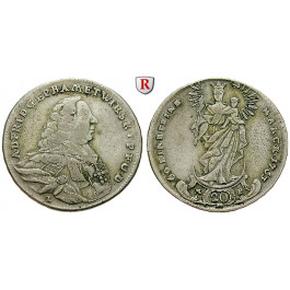 Würzburg, Bistum, Adam Friedrich von Seinsheim, 20 Kreuzer 1763, ss+