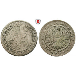 Schlesien, Liegnitz-Brieg, Fürstentum, Christian von Wohlau, 15 Kreuzer 1664, ss