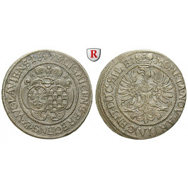 Schlesien, Liegnitz-Brieg, Fürstentum, Luise, Gemahlin Christians von Wohlau, Regentin, 6 Kreuzer 1673, vz