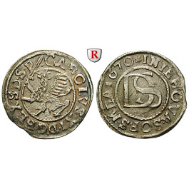 Pommern, Pommern unter schwedischer Herrschaft, Karl XI., 1/24 Taler (Doppelschilling) 1670, ss-vz