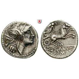Römische Republik, D. Silanus, Denar 91 v.Chr., ss/ss-vz