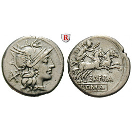 Römische Republik, Spurius Afranius, Denar 150 v.Chr., ss+