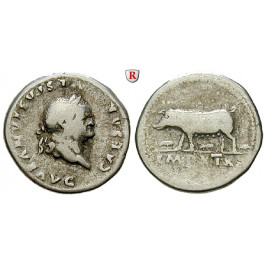 Römische Kaiserzeit, Vespasianus, Denar Juli 77 - Dezember 78, ss