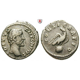 Römische Kaiserzeit, Antoninus Pius, Denar nach 161, ss+