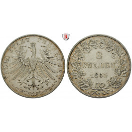 Frankfurt, Stadt, Doppelgulden 1853, ss+