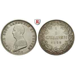 Hessen, Hessen-Homburg, Ludwig Wilhelm Friedrich, 1/2 Gulden 1838, ss+