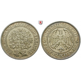 Weimarer Republik, 5 Reichsmark 1928, Eichbaum, D, ss-vz, J. 331