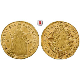 Römisch Deutsches Reich, Maria Theresia, Dukat 1743, ss+/ss-vz