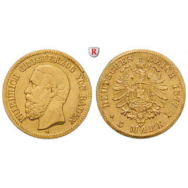 Deutsches Kaiserreich, Baden, Friedrich I., 5 Mark 1877, G, ss, J. 185