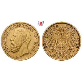 Deutsches Kaiserreich, Baden, Friedrich I., 10 Mark 1900, G, ss, J. 186