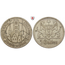 Nebengebiete, Danzig, 5 Gulden 1923, Marienkirche, ss+, J. D9