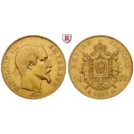Frankreich, Napoleon III., 50 Francs 1857, 14,52 g fein, ss-vz