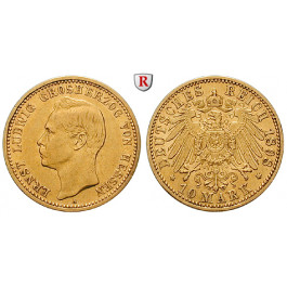 Deutsches Kaiserreich, Hessen, Ernst Ludwig, 10 Mark 1898, A, ss+/ss-vz, J. 224