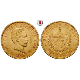 Kuba, 10 Pesos 1915, 15,04 g fein, ss-vz/vz