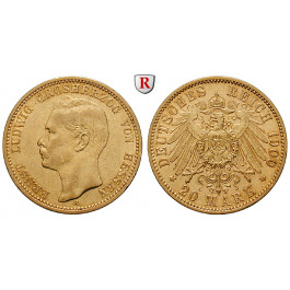 Deutsches Kaiserreich, Hessen, Ernst Ludwig, 20 Mark 1900, A, ss/ss-vz, J. 225