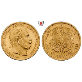 Deutsches Kaiserreich, Preussen, Wilhelm I., 10 Mark 1872, A, vz/vz-st, J. 242