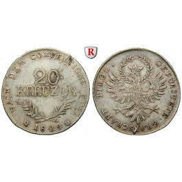 Österreich, Kaiserreich, Franz II. (I.), 20 Kreuzer 1809, ss