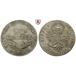 Österreich, Kaiserreich, Franz II. (I.), 20 Kreuzer 1809, ss+