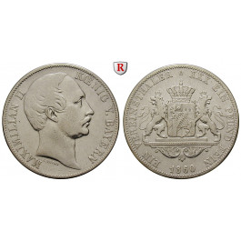 Bayern, Königreich, Maximilian II., Vereinstaler 1860, ss