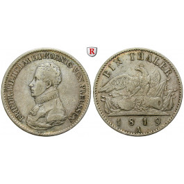Brandenburg-Preussen, Königreich Preussen, Friedrich Wilhelm III., Taler 1819, ss