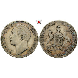 Württemberg, Herzogtum Württemberg (Kgr. ab 1806), Wilhelm I., Vereinstaler 1864, ss