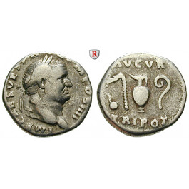 Römische Kaiserzeit, Vespasianus, Denar Juli - Dez. 71, ss