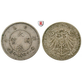 Nebengebiete, Kiautschou, 5 Cent 1909, A, ss-vz, J. 729