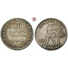 Braunschweig, Braunschweig-Wolfenbüttel, Anton Ulrich, 12 Mariengroschen 1705, ss