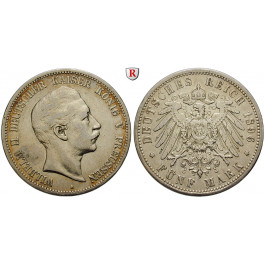 Deutsches Kaiserreich, Preussen, Wilhelm II., 5 Mark 1896, A, ss, J. 104