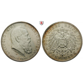 Deutsches Kaiserreich, Bayern, Luitpold, Prinzregent, 5 Mark 1911, 90. Geburtstag, D, vz/vz-st, J. 50