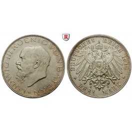 Deutsches Kaiserreich, Bayern, Ludwig III., 3 Mark 1914, D, vz, J. 52